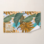 Monogramme Motif de feuille végétale de feuillage  (Serviette à main)