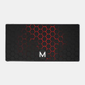 Monogramme motif de géométrie de nid d'abeille rou (Recto)