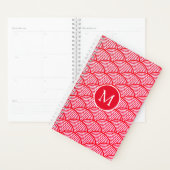 Monogramme Motif de pétoncle rouge et blanc (Devant avec enveloppe)