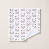 Monogramme Motif de raquette Badminton personnalis (Gant de toilette)