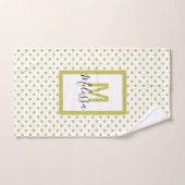 Monogramme Motif du cercle d'or blanc moderne (Serviette à main)