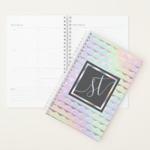Monogramme Motif holographique Iridescente Faux
