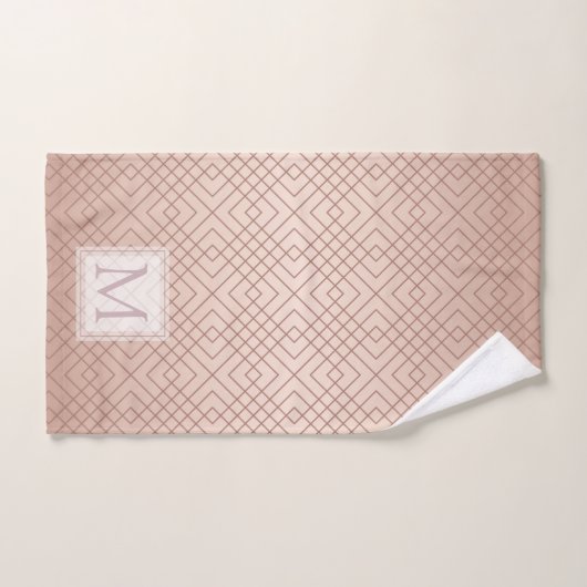 Monogramme motif or Rose de luxe (Serviette à main)