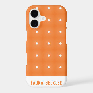 Monogramme Motif Pois orange et blanc
