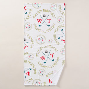 Monogramme Motif pour les joueurs de golf Blanc