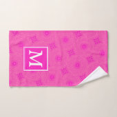 Monogramme motif rose chaud cercles (Serviette à main)