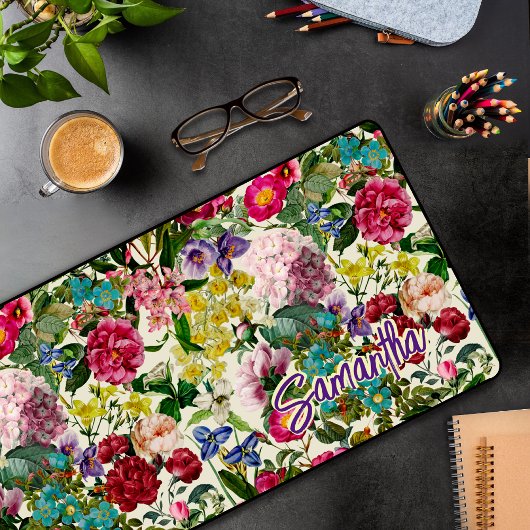 monogramme motif rose vintage