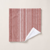 Monogramme Motif rouge et rayures blanches (Gant de toilette)