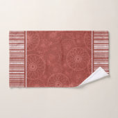 Monogramme Motif rouge et rayures blanches (Serviette à main)