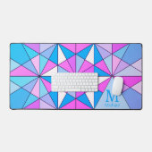 Monogramme Motif triangle bleu violet rétro (Clavier et souris)