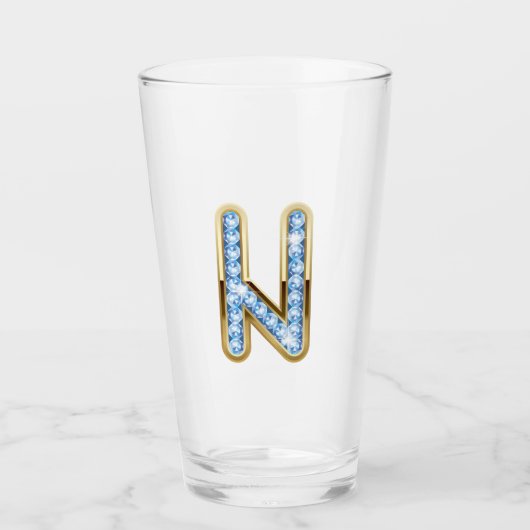 Monogramme N - Verre de 16 oz (Devant)
