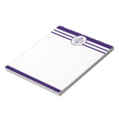 Monogramme Nautique Élégant Bloc-notes bleu marine (Tourné)