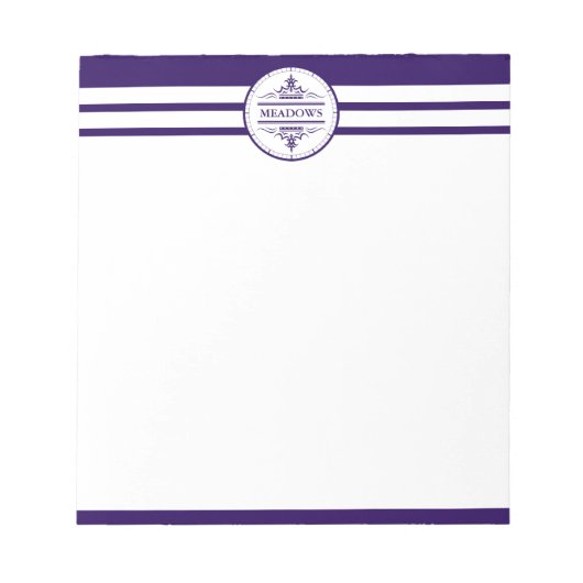 Monogramme Nautique Élégant Bloc-notes bleu marine (Devant)