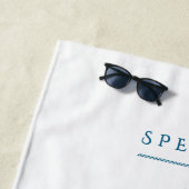 Monogramme nautique Serviette de plage blanche (En situation)