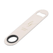Monogramme Neutral Moderne Design Blush Gold Scrip (Devant angulaire)