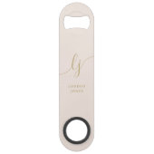 Monogramme Neutral Moderne Design Blush Gold Scrip (Dos)