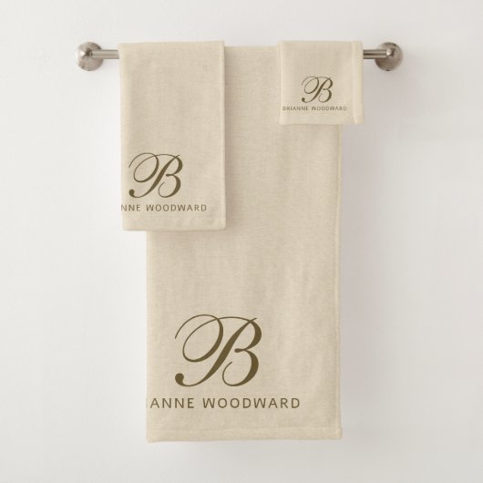 Monogramme Neutre Moderne Mini Serviette (En situation)