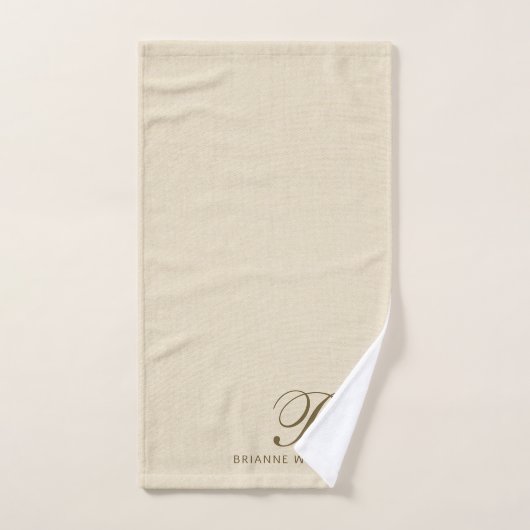 Monogramme Neutre Moderne Mini Serviette (Serviette à main)