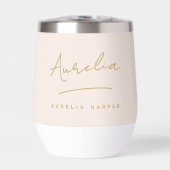 Monogramme Neutre Moderne Minimal Blush Or Rose (Avant)