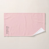 Monogramme Neutre Rose Élégant Prénom (Serviette à main)