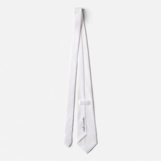 Monogramme noir à Cravate blanche minimale solide  (Dos)