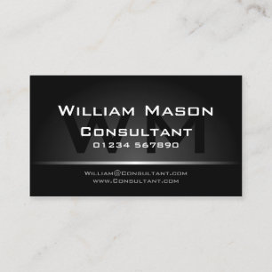 Monogramme noir argent professionnel - Carte de vi