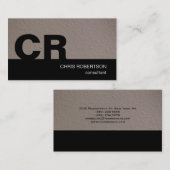 Monogramme Noir Beige Consultant Carte de visite (Devant / Derrière)