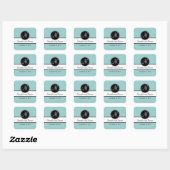 Monogramme noir blanc bleu Noir Favour Sticker (Feuille)