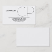 Monogramme noir blanc Carte de visite tendance (Devant / Derrière)