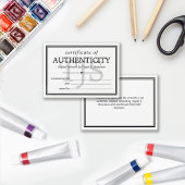 Monogramme noir blanc Certificat d'authenticité