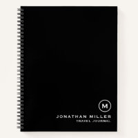 Monogramme noir blanc du journal de voyage