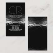 Monogramme Noir Blanc Grey Consultant Carte de vis (Devant / Derrière)