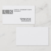 Monogramme noir blanc gris Carte de visite de band (Devant / Derrière)