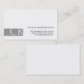 Monogramme noir blanc gris Carte de visite de band (Devant / Derrière)