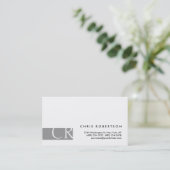 Monogramme noir blanc gris Carte de visite de band (Debout devant)