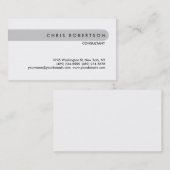 Monogramme noir blanc gris Carte de visite de band (Devant / Derrière)