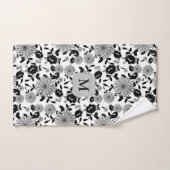 Monogramme noir blanc gris design (Serviette à main)