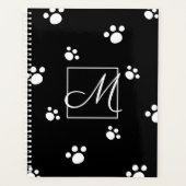 Monogramme | Noir & blanc mignon Chien Chien Empre (Devant)