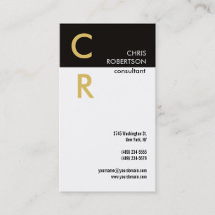 Monogramme Noir Blanc Or Carte de visite