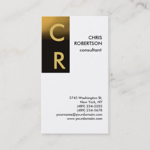 Monogramme Noir Blanc Or Carte de visite