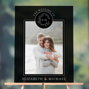 Monogramme noir blanc poitrine Mariage photo