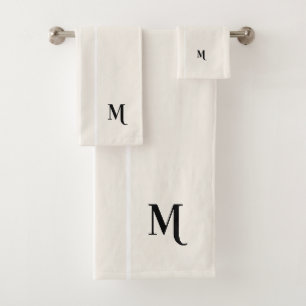 Monogramme noir blanc rayures de course crème ivoi
