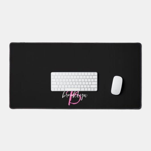 Monogramme noir blanc rose chaud (Clavier et souris)