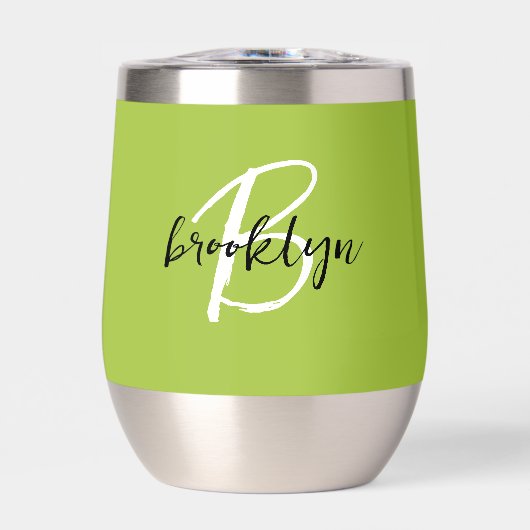 Monogramme noir blanc vert citron (Avant)