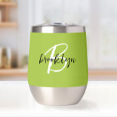 Monogramme noir blanc vert citron