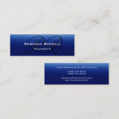 Monogramme noir bleu Carte de visite mince (Devant / Derrière)