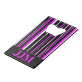 Monogramme noir, code-barres rayé rose (Devant Angle)