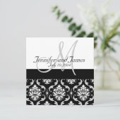 Monogramme noir Damas Noms des invitations de mari (Debout devant)