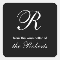 Monogramme noir de la cave à vin des autocollants