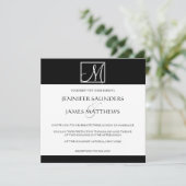 Monogramme noir de luxe Faire-part de mariage init (Debout devant)